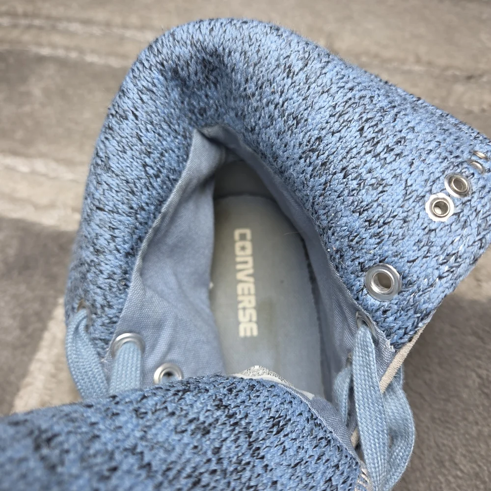 Converse High-Top Sneakers in Light Gray, Black & Light Blue - Picture 8 of 8